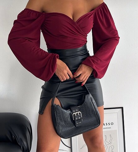 Trendyol & Milla Bordo crop üst