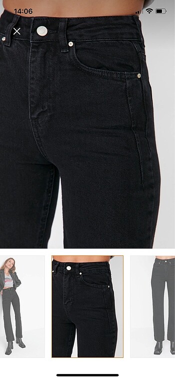 xs Beden siyah Renk Trendyol Milla Straight Jean