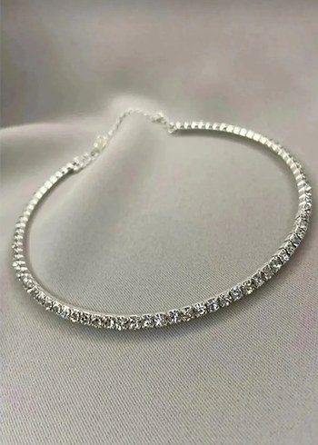 Gümüş renk su yolu choker kolye