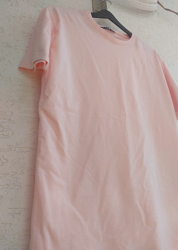 m Beden Kadın Pudra Pembe Oversize Tişört