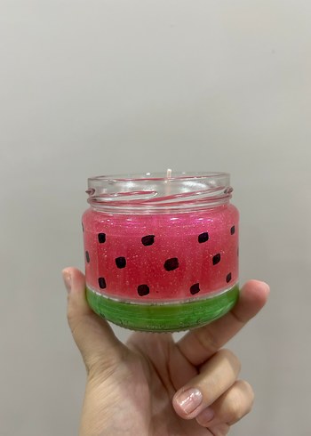 Diğer Renkli Pembe Kavanoz Mum