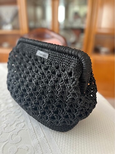 Handmade siyah örgü çanta