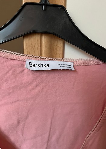 Pembe V Yaka Uzun Kollu Crop Top - Görsel 3