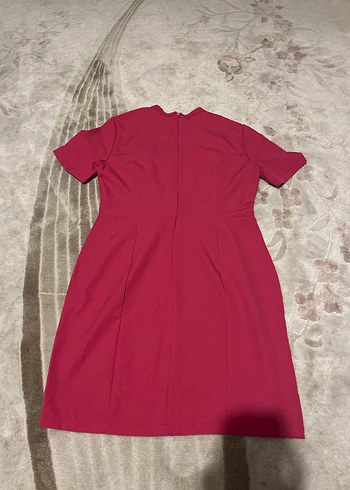 Fuşya Kısa Kollu Mini Elbise - Görsel 3