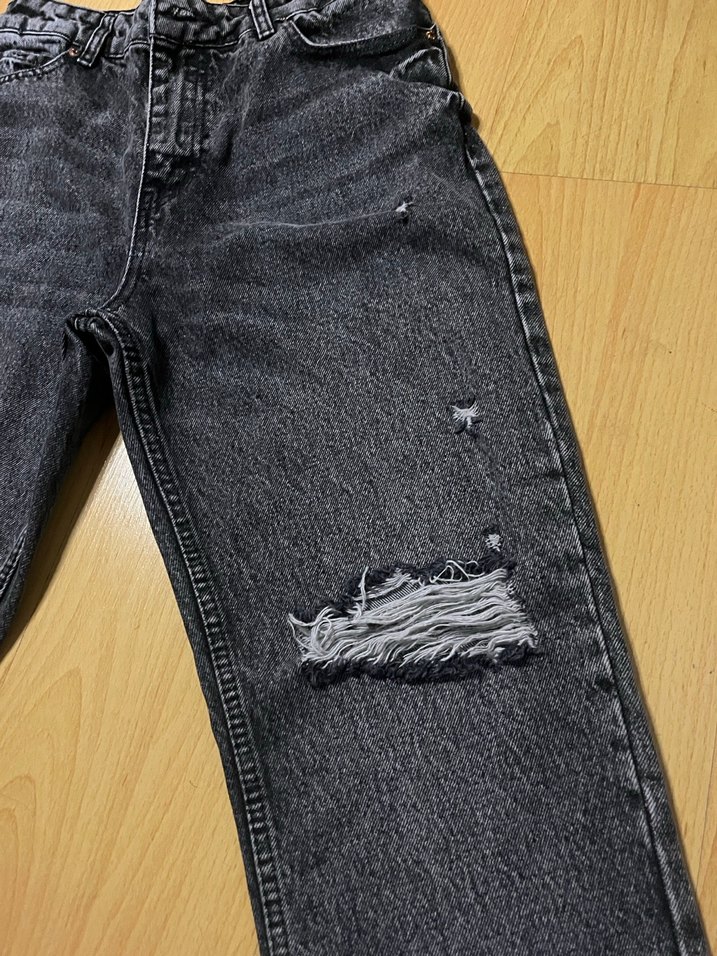 Gri Loose Fit BSL Kadın Denim Pantolon - Görsel 5