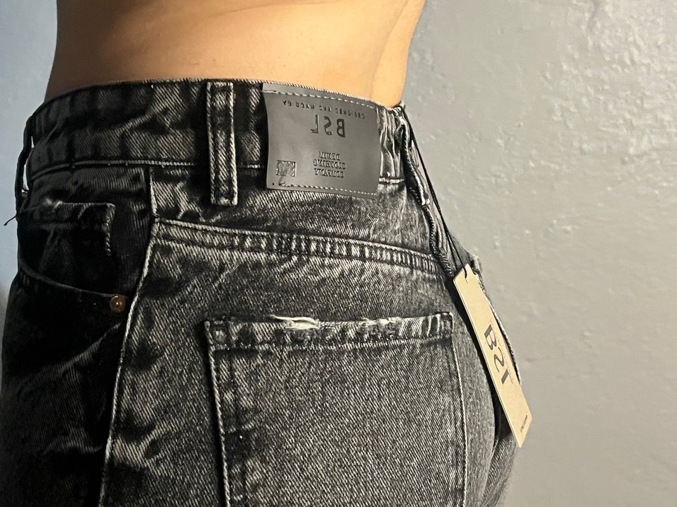 Gri Loose Fit BSL Kadın Denim Pantolon - Görsel 3