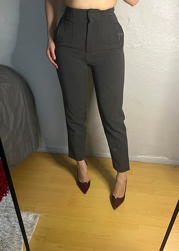Zara Gri Kadın Kumaş Pantolon - Görsel 3
