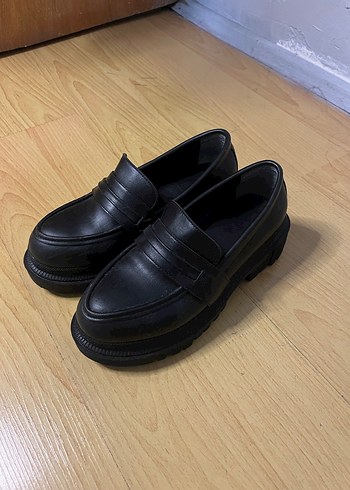 Siyah Platform Topuklu Kadın Loafer - Görsel 2