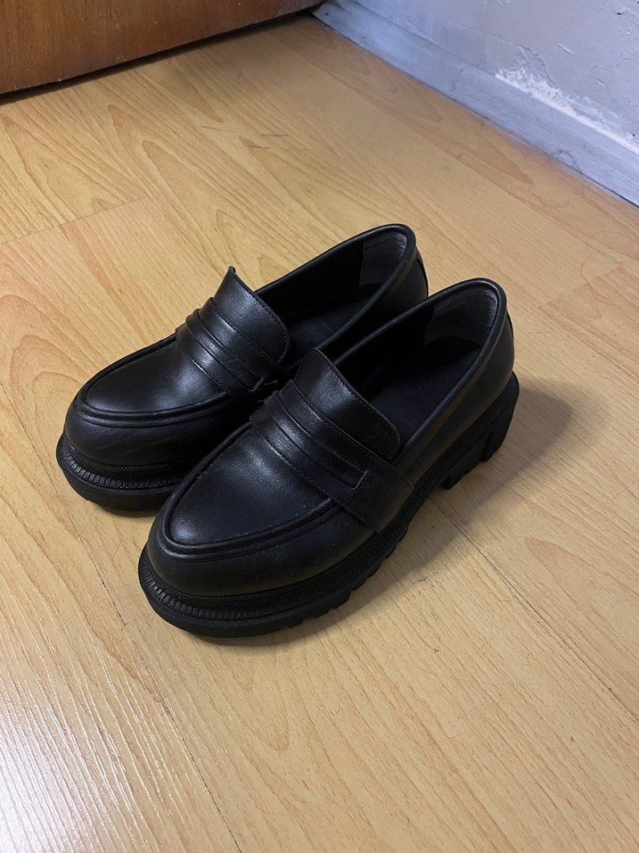 Siyah Platform Topuklu Kadın Loafer - Görsel 2