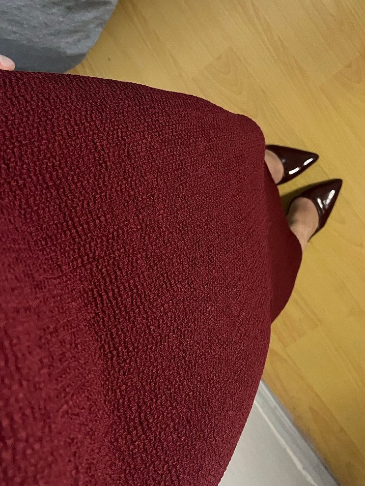 Zara Bordo Uzun Kadın Elbise - Görsel 5