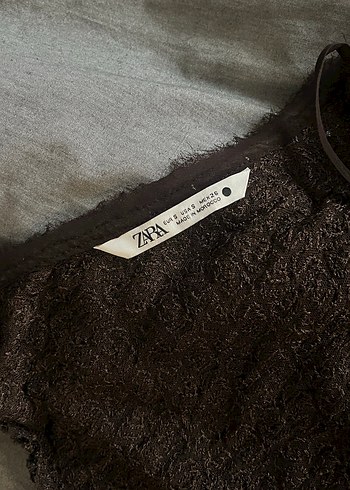 Zara İnce Askılı Siyah İşlemeli Midi Elbise - Görsel 5