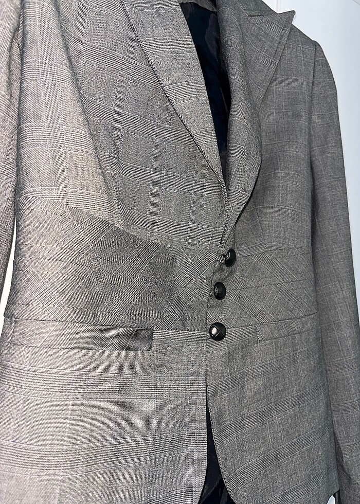 Gri ceket blazer - Görsel 3