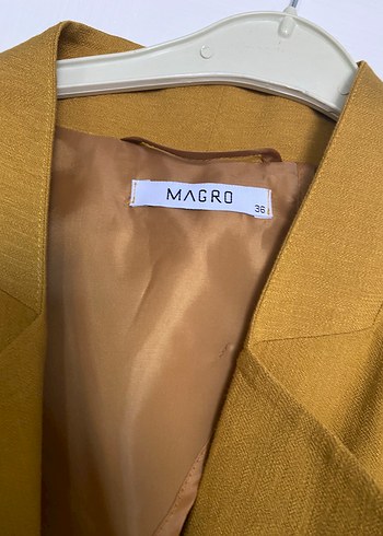 Diğer Sarı Düğmeli Kadın Keten Takım