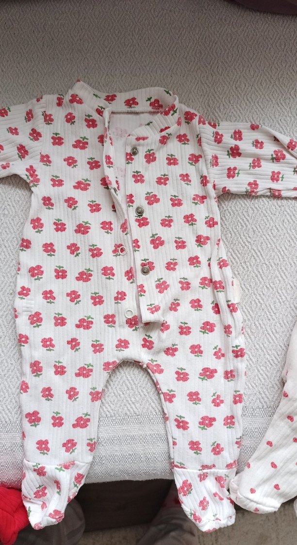 Pamuk Kırmızı Bebek Tulum - Görsel 4