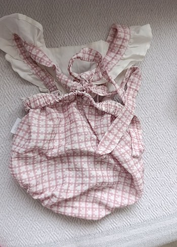 Dantel Detaylı Nakışlı Pembe Bebek Tulum - Görsel 2