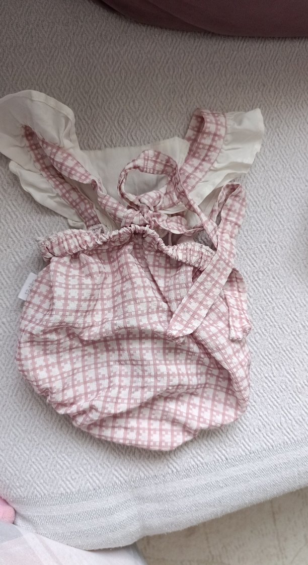 Dantel Detaylı Nakışlı Pembe Bebek Tulum - Görsel 2