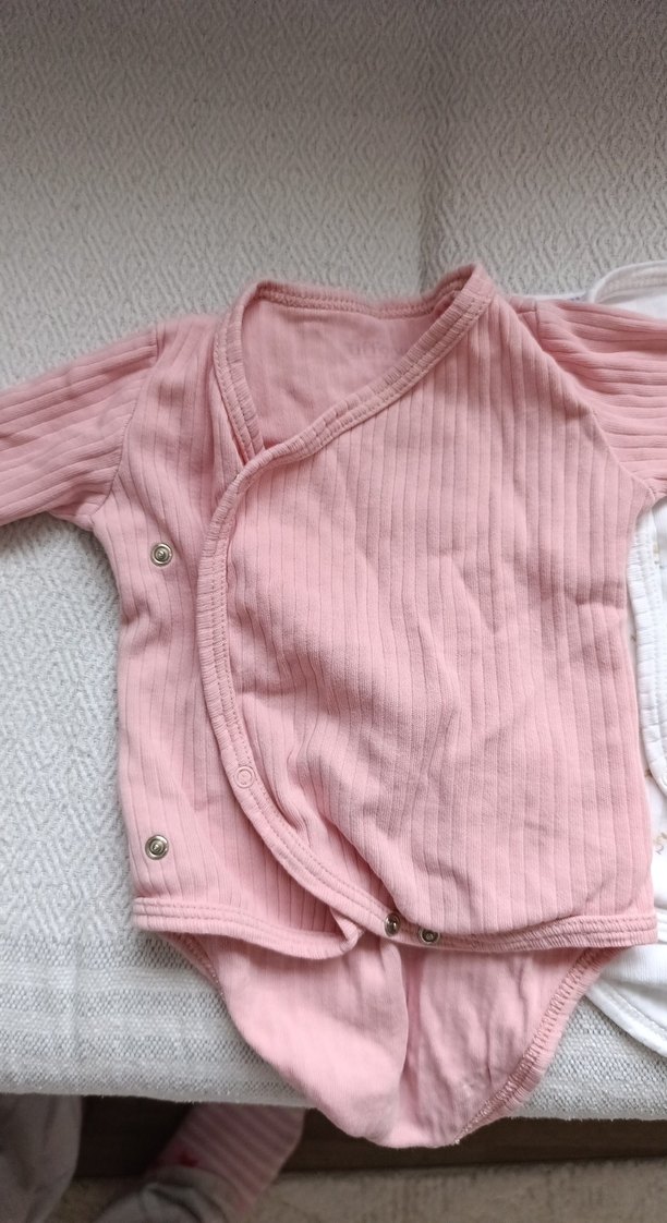 Pembe cicekli Uzun Kollu Bebek Body - Görsel 2