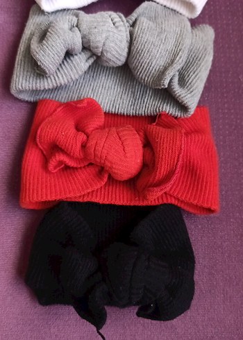 Örgü Desenli Geniş Saç Bantları 4'lü Set - Görsel 3