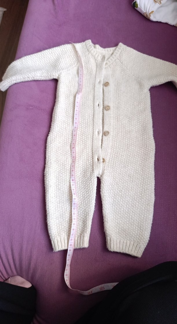 Beyaz Erkek Bebek Örgü Tulum - Görsel 3