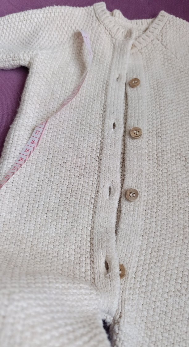 Beyaz Erkek Bebek Örgü Tulum - Görsel 4