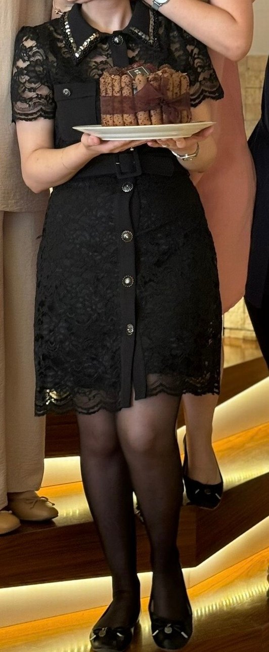 Siyah dantel elbise - Görsel 2