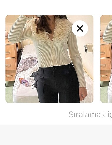 Stradivarius Suni Kürklü Stradivarius Hırka Ekru