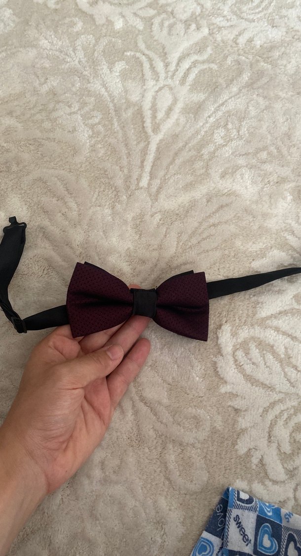 Bordo Bağlamalı Papyonu - Görsel 2