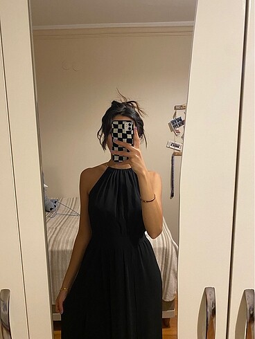 Zara Siyah Uzun Gece Elbisesi