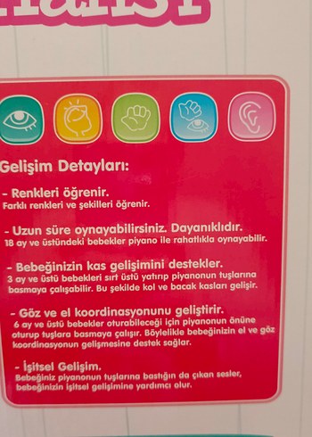  Beden Renkli Piyanolu Mantar Oyun Halısı