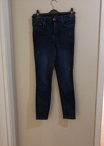 Kadın Lacivert Dar Kesim Midi Boy Denim Jean