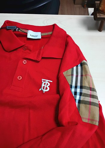 Burberry burberryKırmızı Uzun Kollu Polo Tişört