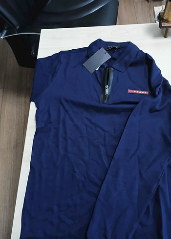 Beden mavi Renk Lacivert Prada Erkek Badge Street Wear