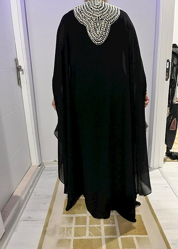 Uzun Siyah Gotik Kadın Abiye Elbise - Görsel 7