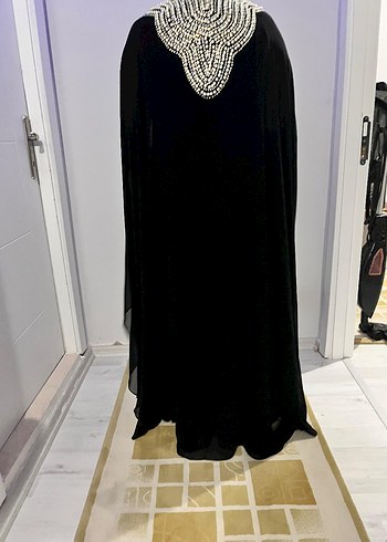 Uzun Siyah Gotik Kadın Abiye Elbise - Görsel 6