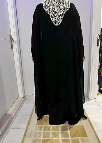 Uzun Siyah Gotik Kadın Abiye Elbise - Görsel 5