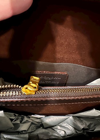 Kahverengi Deri Kadın Çanta coach - Görsel 4