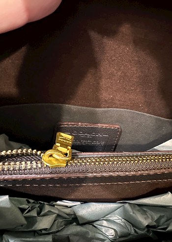 Kahverengi Deri Kadın Çanta coach - Görsel 3