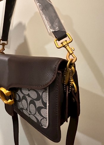 Kahverengi Deri Kadın Çanta coach - Görsel 2