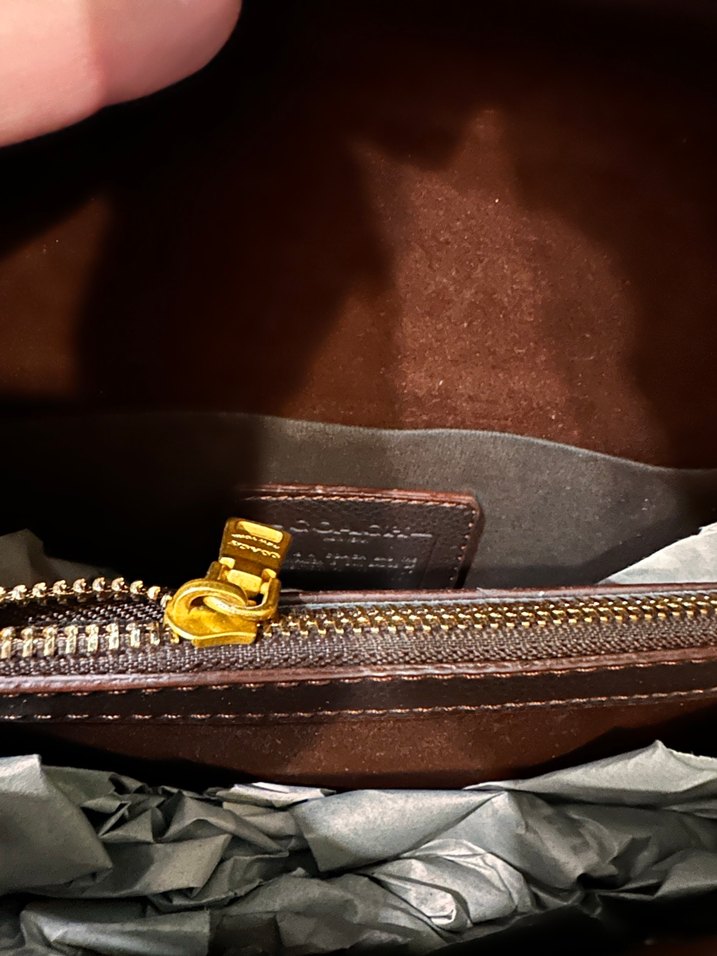 Kahverengi Deri Kadın Çanta coach - Görsel 4