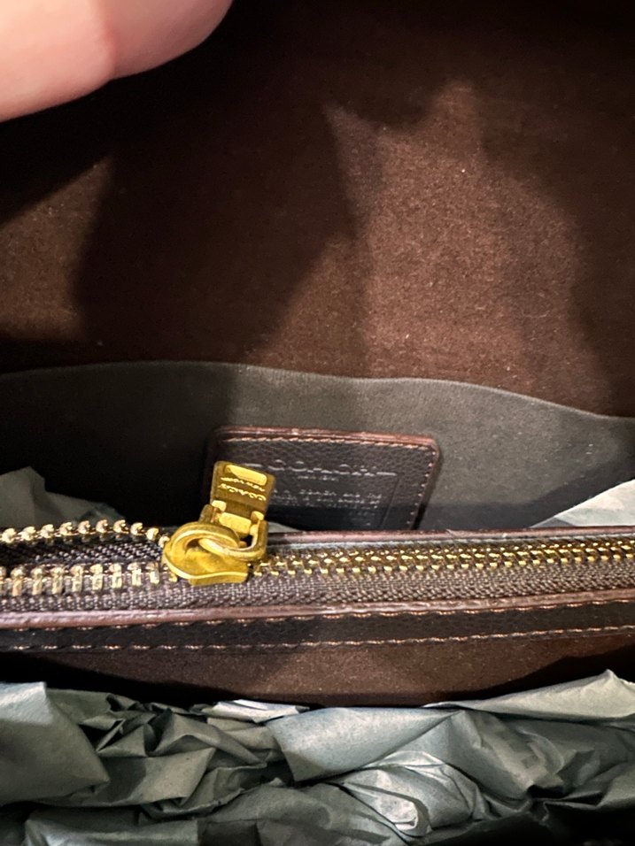 Kahverengi Deri Kadın Çanta coach - Görsel 3