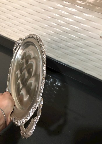 Diğer Parlak Beyaz Oval Dekoratif Tepsi