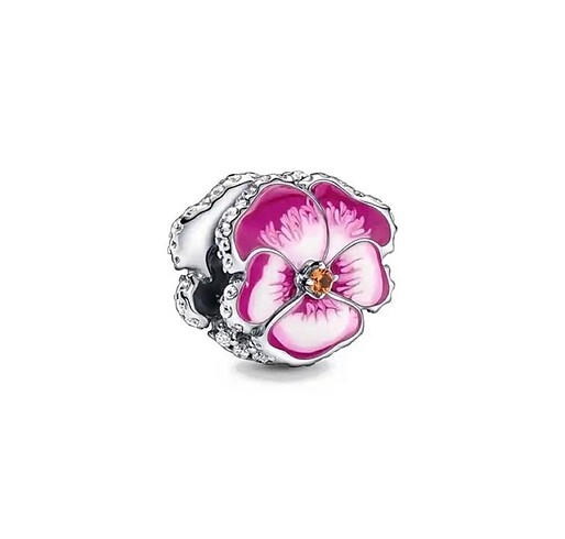 Gümüş menekşe charm