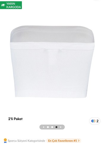 Siyah Beyaz Straplez Büstiyer 2'li Paket - Görsel 2