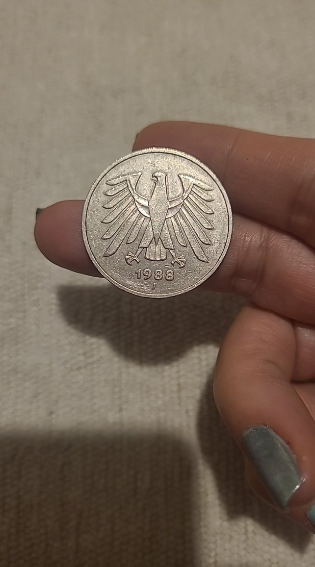 1988 BATI ALMANYA J SERİSİ 5 MARK - Görsel 2