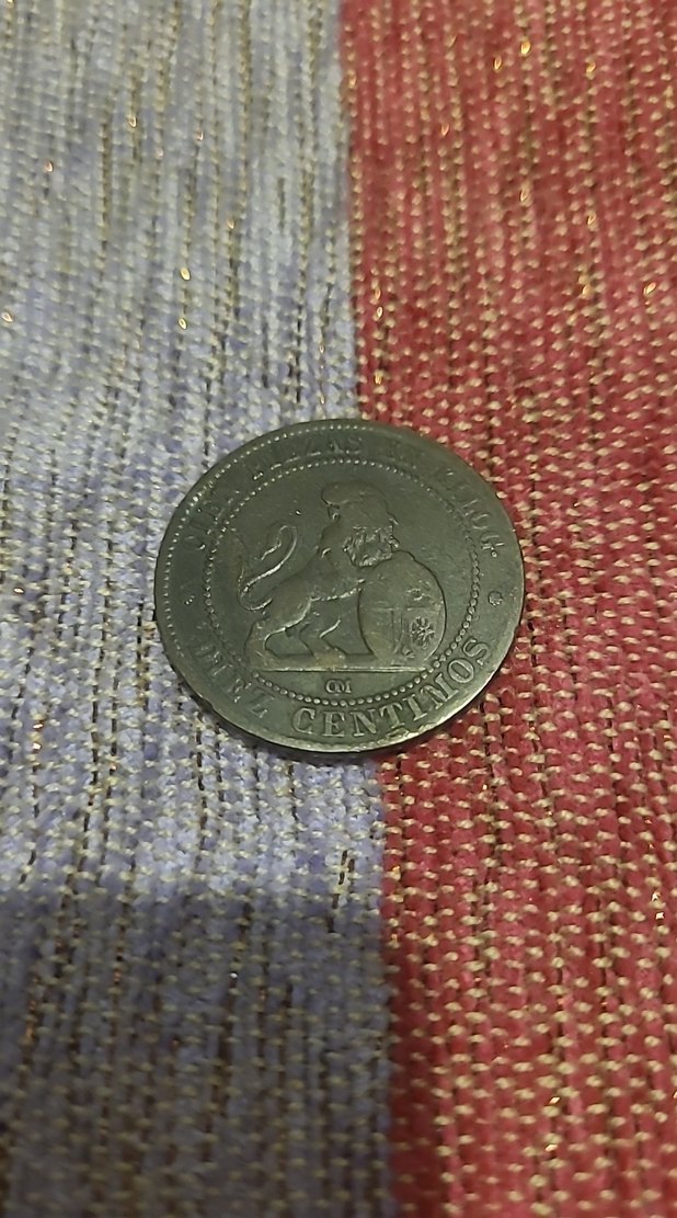 5 centimos 1870 İspanya Krallığı  bronz madeni  para - Görsel 3