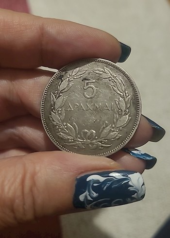 1930 Yunanistan Antika 5 drahmi Madeni Para - Görsel 4