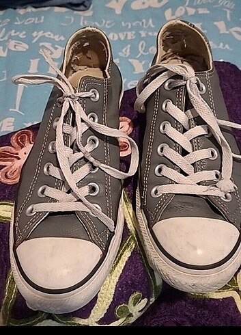 37,5 Beden gri Renk ORJİNAL DERİ CONVERSE