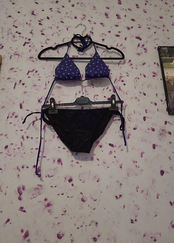 Mor Bağcıklı Mini Bağlamalı Bikini