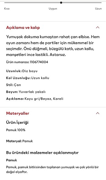 12-18 Ay Beden gri Renk H&M kız çocuk elbise