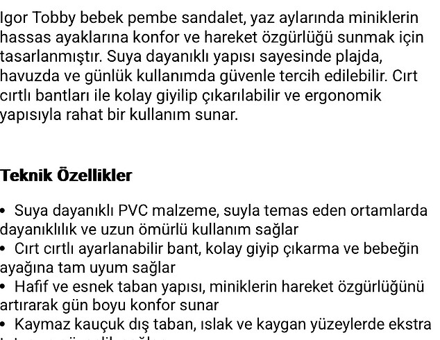 25 Beden pembe Renk Igor Tobby model orijinal çocuk sandalet